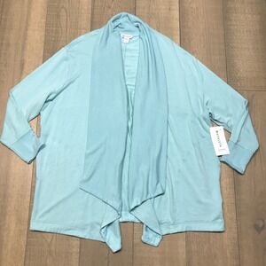 Athleta Cardigan Pranayama Wrap Womens Size 2X Green Relaxed Open Front Cozy NEW